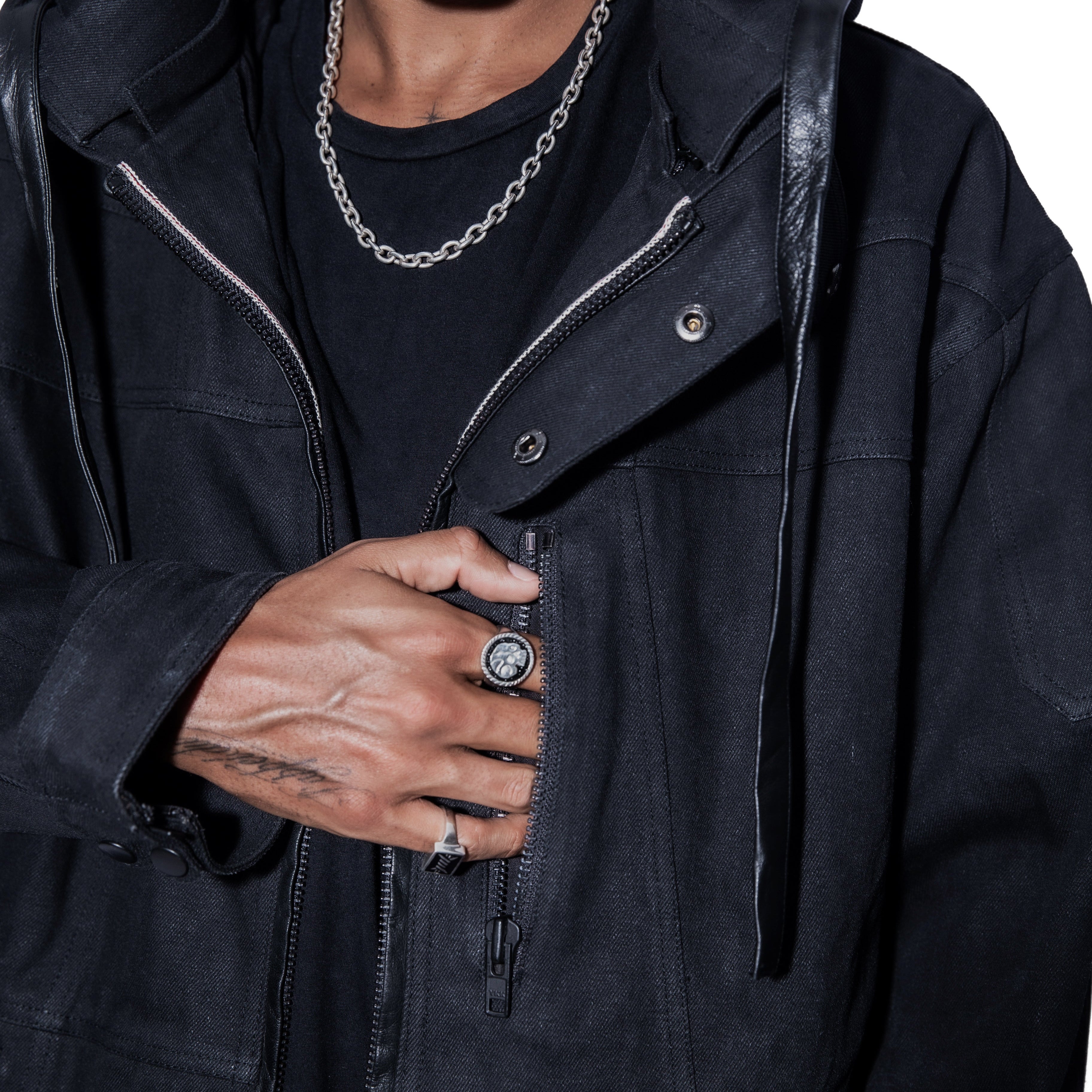 MARDUK SELVEDGE DENIM BOMBER JACKET