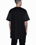 AURA over-sized cotton and mesh tee shirt